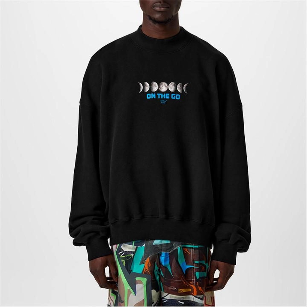 Off White Moon Phase Sweatshirt - Black